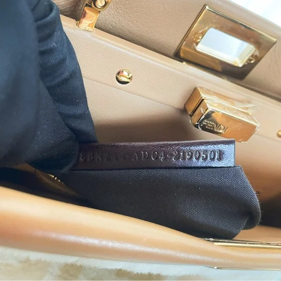 Fendi Peekaboo Shearling FF Motif Top Handle Bag - Picture 8 of 12